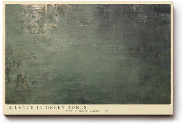 Paul Sinus Wandbild 120x80cm Silence in Green Tones abstrakte Strukturkunst in grünen Farbtönen modernes Poster für Wohnzimmer Büro