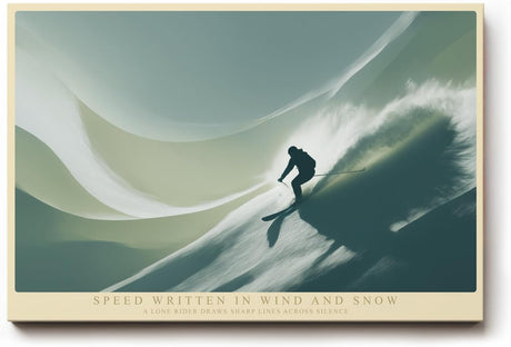 Paul Sinus Wandbild 120x80cm Skifahrer in Bewegung moderne Wintersport Illustration dynamische Wanddekoration