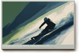 Paul Sinus Wandbild 120x80cm Skifahrer in schneller Abfahrt moderne Wintersport Kunst mit dynamischer Bewegung