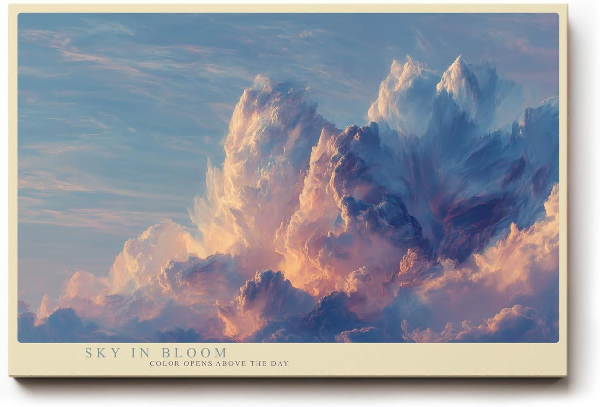Paul Sinus Wandbild 120x80cm Sky in Bloom dramatische Wolken Himmel Landschaft Kunst Poster für Wohnzimmer Schlafzimmer Büro