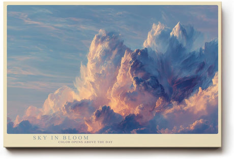 Paul Sinus Wandbild 120x80cm Sky in Bloom dramatische Wolken Himmel Landschaft Kunst Poster für Wohnzimmer Schlafzimmer Büro
