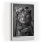 Paul Sinus Wandbild in 40x60cm Snapcat – Humorvolles Katzenporträt in Schwarz-Weiß mit Kamera und Fliegerbrille