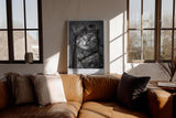 Paul Sinus Wandbild in 40x60cm Snapcat – Humorvolles Katzenporträt in Schwarz-Weiß mit Kamera und Fliegerbrille