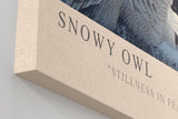 Paul Sinus Wandbild in 40x60cm Snowy Owl – elegante Schneeeule im Profil mit feiner Gefiederzeichnung vor winterlicher Kulisse
