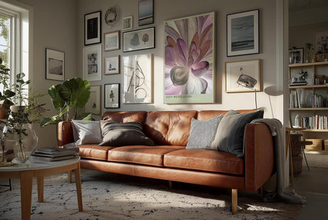 Paul Sinus Wandbild in 40x60cm Soft Revelation – Abstrakte Blütenkomposition in sanften Pastellund Lilatönen mit dynamischer Struktur