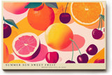 Paul Sinus Wandbild 120x80cm Sommer Früchte Illustration Orange Grapefruit Kirsche farbenfrohe Obst Kunst modernes Küchenbild stilvolle Wanddekoration für Küche Esszimmer Café