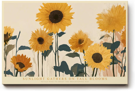 Paul Sinus Wandbild 120x80cm Sonnenblumen im warmen Sonnenlicht moderne florale Naturkunst
