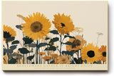 Paul Sinus Wandbild 120x80cm Sonnenblumenfeld moderne florale Naturkunst mit warmen Gelbtoenen