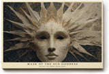 Paul Sinus Wandbild 120x80cm Sonnenmasken Gesicht – Mystische Kunst mit ornamentaler Struktur und heller Eleganz