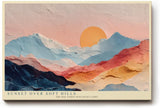 Paul Sinus Wandbild 120x80cm Sonnenuntergang über sanften Bergen – Moderne Landschaftskunst mit warmen Farben für stilvolle Wohnräume