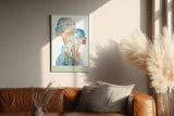 Paul Sinus Wandbild in 40x60cm Soulprints of Love – zwei Silhouetten in leuchtend heller, abstrakter Gestaltung, symbolische Kunst in Pastelltönen