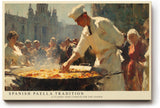 Paul Sinus Wandbild 120x80cm Spanische Paella Tradition auf dem Platz – Mediterrane Kochszene mit lebendiger Atmosphäre