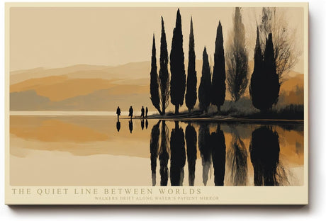 Paul Sinus Wandbild 120x80cm Spiegelnde Zypressenlandschaft am See moderne ruhige Naturkunst