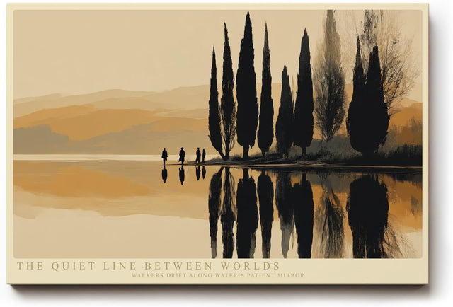 Paul Sinus Wandbild 120x80cm Spiegelnde Zypressenlandschaft am See moderne ruhige Naturkunst