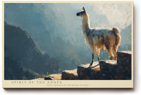 Paul Sinus Wandbild 120x80cm Spirit of the Andes Lama in den Anden Berglandschaft Peru Natur Kunst fuer Wohnzimmer und Büro