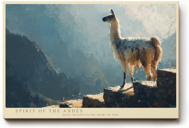 Paul Sinus Wandbild 120x80cm Spirit of the Andes Lama in den Anden Berglandschaft Peru Natur Kunst fuer Wohnzimmer und Büro