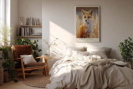 Paul Sinus Wandbild in 40x60cm Spirit of the Field – Naturgetreues Fuchs­porträt im goldenen Feldlicht