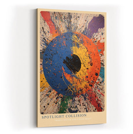 Paul Sinus Wandbild in 40x60cm Spotlight Collision Abstrakte Farbexplosion mit zentralem Fokus