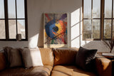 Paul Sinus Wandbild in 40x60cm Spotlight Collision Abstrakte Farbexplosion mit zentralem Fokus