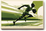 Paul Sinus Wandbild 120x80cm Sprinter mit Football dynamische Sportkunst mit kraftvoller Bewegung