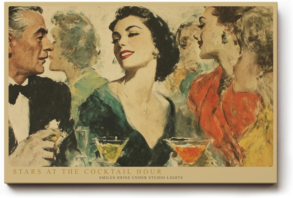 Paul Sinus Wandbild 120x80cm Stars at the Cocktail Hour Vintage Gesellschaftsszene elegante Retro Kunst Poster für Wohnzimmer Bar