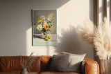 Paul Sinus Wandbild in 40x60cm Stillleben mit gelben und weißen Rosen – ausdrucksstarkes Ölgemälde für elegante Raumgestaltung