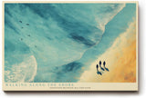 Paul Sinus Wandbild 120x80cm Strand Luftperspektive moderne Meereslandschaft blau beige Kunst grosses Landschaftsbild stilvolle Wanddekoration fuer Wohnzimmer Büro