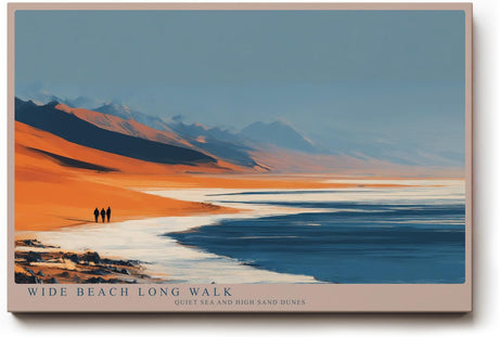 Paul Sinus Wandbild 120x80cm Strandlandschaft Meer Sanddünen moderne Naturkunst weite Küste ruhige Farben stilvolle