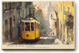 Paul Sinus Wandbild 120x80cm Straßenbahn in Lissabon – Mediterrane Stadtszene mit historischer Architektur