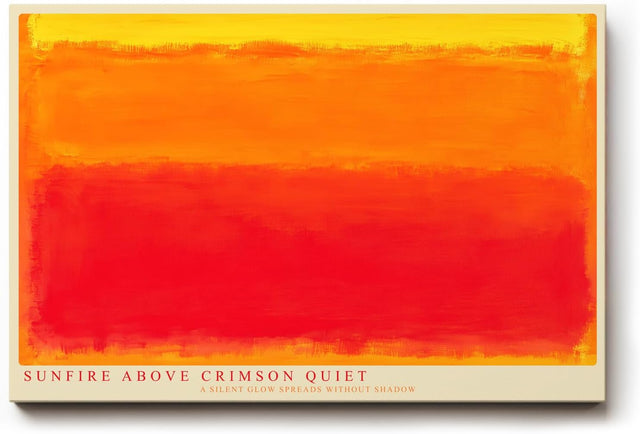 Paul Sinus Wandbild 120x80cm Sunfire Above Crimson Quiet Abstrakte Farbkunst in Orange und Rot Modernes Kunstbild fuer Wohnzimmer Schlafzimmer und Büro