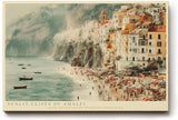 Paul Sinus Wandbild 120x80cm Sunlit Cliffs of Amalfi mediterrane Küstenstadt Landschaft Amalfi Küste Poster für Wohnzimmer Schlafzimmer Büro