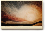 Paul Sinus Wandbild 120x80cm Sunrise in Dots Abstrakte Sonnenaufgang Landschaft Punktkunst Modernes Kunstbild fuer Wohnzimmer Schlafzimmer und Büro