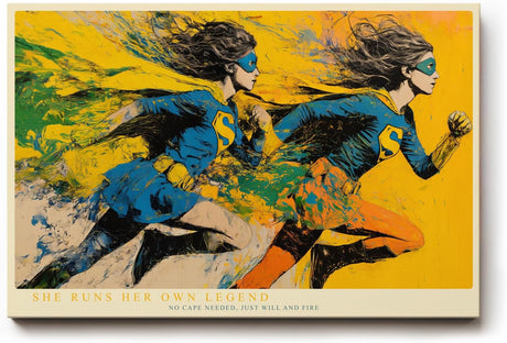 Paul Sinus Wandbild 120x80cm Superheldin Dynamisches Frauen Power Kunstmotiv Moderne Illustration mit Energie Bewegung und Motivation