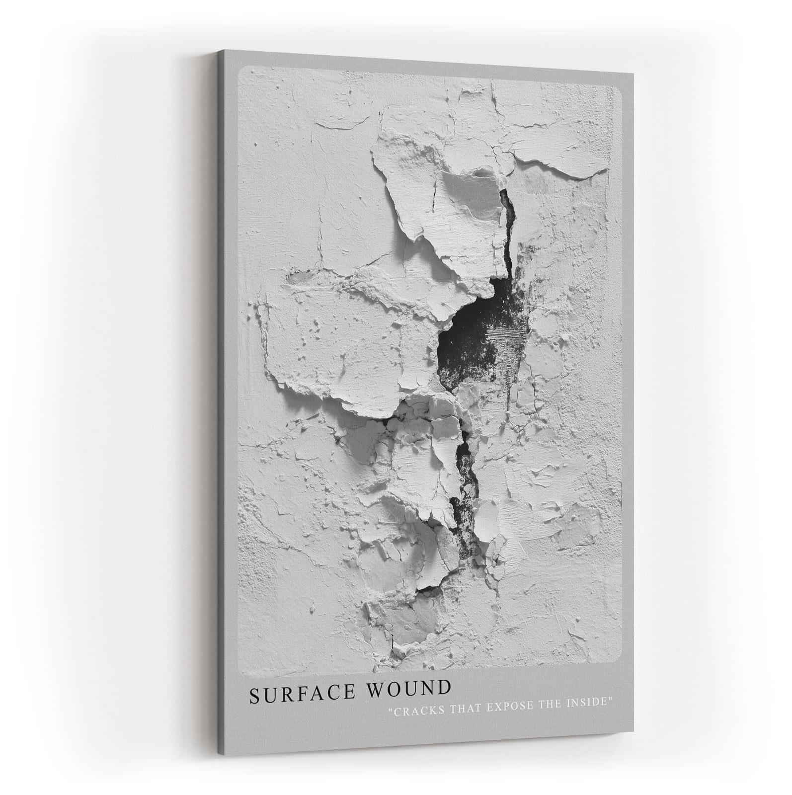 Paul Sinus Wandbild in 40x60cm Surface Wound Strukturiertes Wandmotiv mit sichtbarem Riss
