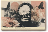 Paul Sinus Wandbild 120x80cm Surreales Blumen Portrait Moderne Kunst Collage in Beige Rosa und Schwarz für Wohnzimmer Schlafzimmer und Büro