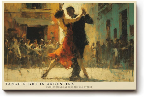 Paul Sinus Wandbild 120x80cm Tango Nacht in Argentinien – Leidenschaftliche Tanzszene in einer historischen Straße