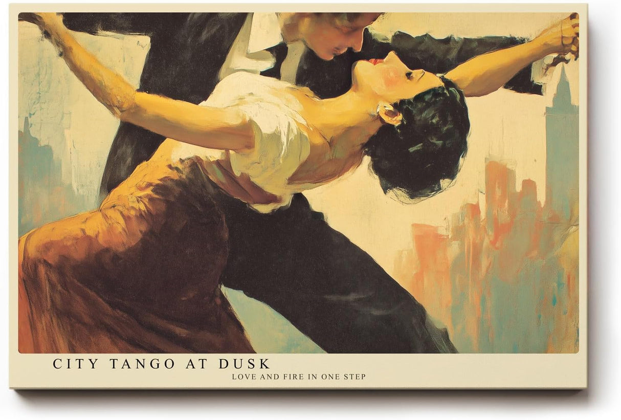 Paul Sinus Wandbild 120x80cm Tango Paar in der Stadt – Ausdrucksstarke Tanzszene mit Leidenschaft und Bewegung