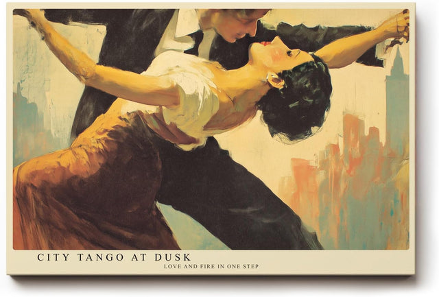Paul Sinus Wandbild 120x80cm Tango Paar in der Stadt – Ausdrucksstarke Tanzszene mit Leidenschaft und Bewegung