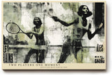 Paul Sinus Wandbild 120x80cm Tennis Kunst Collage Vintage Sportmotiv in Schwarz Beige für Wohnzimmer Büro und Fitnessraum