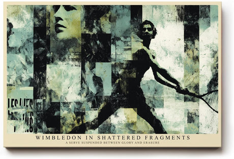 Paul Sinus Wandbild 120x80cm Tennis Spieler Abstrakte Sport Collage Moderne Wimbledon Kunstmotiv Dynamische Illustration
