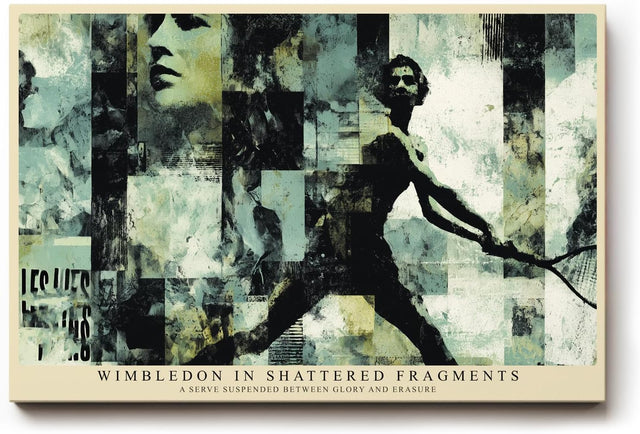 Paul Sinus Wandbild 120x80cm Tennis Spieler Abstrakte Sport Collage Moderne Wimbledon Kunstmotiv Dynamische Illustration