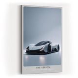 Paul Sinus Wandbild in 40x60cm The Aerion – Elegantes Supersportwagen-Design in Weiß mit schwarzen Akzenten vor minimalistischem Hintergrund