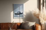 Paul Sinus Wandbild in 40x60cm The Aerion – Elegantes Supersportwagen-Design in Weiß mit schwarzen Akzenten vor minimalistischem Hintergrund