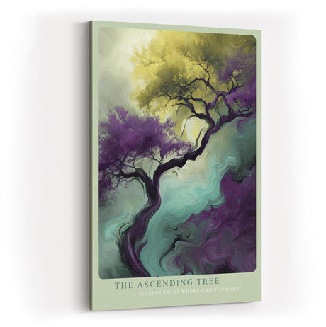 Paul Sinus Wandbild in 40x60cm The Ascending Tree – Künstlerische Darstellung eines aufstrebenden Baumes in leuchtenden Farbverläufen