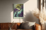 Paul Sinus Wandbild in 40x60cm The Ascending Tree – Künstlerische Darstellung eines aufstrebenden Baumes in leuchtenden Farbverläufen