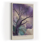 Paul Sinus Wandbild in 40x60cm The Awakening Tree – Künstlerische Naturdarstellung in sanften Violettund Grüntönen