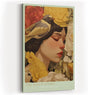 Paul Sinus Wandbild in 40x60cm The Bird's Secret – Poetisches Porträt einer Frau mit Vogel und floraler Umrahmung in sanften Farbtönen