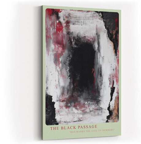Paul Sinus Wandbild in 40x60cm The Black Passage – Ausdrucksstarke abstrakte Kunst in Schwarz, Weiß und Rot
