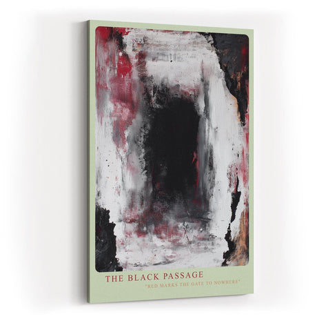 Paul Sinus Wandbild in 40x60cm The Black Passage – Ausdrucksstarke abstrakte Kunst in Schwarz, Weiß und Rot