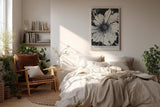 Paul Sinus Wandbild in 40x60cm The Bloom of Contrast – Abstraktes Blumenmotiv in Schwarz und Weiß mit intensiver Ausdruckskraft